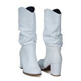 Kadın Beyaz Topuklu Çizme