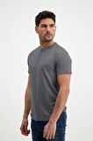 Erkek Siyah Bisiklet Yaka Slim Fit Basic T-shirt