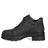 Bordolli Siyah Crayz Deri Kadın Bot