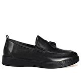 Bordolli Püsküllü Siyah Casual Erkek Ayakkabı