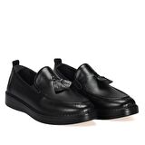 Bordolli Püsküllü Siyah Casual Erkek Ayakkabı