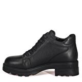 Bordolli Siyah Deri Kadın Bot