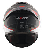 Axor Saber Spark Motosiklet Kask Grey Red  MAT