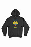 Quito Ekvator Bayraklı Kalpli Siyah Sweatshirt Hoodie