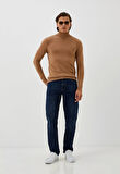 Erkek Tam Balıkçı Boğazlı Triko Camel Slim Fit Pamuklu Sık Örme Kazak NCS JEANS 3003