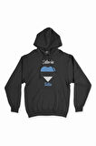 Talin Estonya Bayraklı Kalpli Siyah Sweatshirt Hoodie