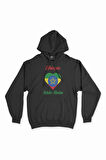 Addis Ababa Etiyopya Bayraklı Kalpli Siyah Sweatshirt Hoodie