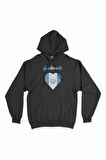 Guatemala Bayraklı Kalpli Siyah Sweatshirt Hoodie