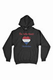 Amsterdam Hollanda Bayraklı Kalpli Siyah Sweatshirt Hoodie