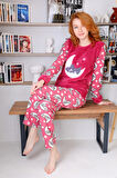 Nisanca Kışlık Kadın Welsoft Polar Pijama Takımı - Yeni Yıl Pijaması 