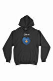 Kosova Bayraklı Kalpli Siyah Sweatshirt Hoodie