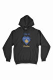 Piriştine Kosova Bayraklı Kalpli Siyah Sweatshirt Hoodie