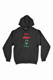 Trablus Libya Bayraklı Kalpli Siyah Sweatshirt Hoodie