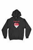 Singapur Bayraklı Kalpli Siyah Sweatshirt Hoodie