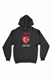 Ankara Türkiye Bayraklı Kalpli Siyah Sweatshirt Hoodie