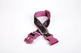 Köpek Desenli Dokuma Köpek Boyun Tasması 3 cm x 36-60 cm Mor