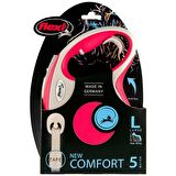 Flexi new comfort l boy şerit tasma large 5 metre otomatik şeritli köpek uzatma max 50kg kırmızı flexi
