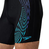 Speedo Duo Logo Print Mid Jammer Erkek Mayosu Siyah-Mavi