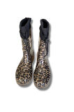 Konçlu Peluşlu Kadın Yağmur Çizmesi 36-40 Leopar