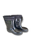 Konçlu Kadın Yağmur Çizmesi 36-40 Siyah