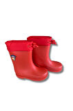 Konçlu Erkek Çocuk Yağmur Çizmesi 26-35 Kırmızı