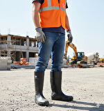 Techno Boots Poliüretan Soğuğa Dayanıklı Kısa Çelik Burunlu Siyah Çizme