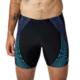 Speedo Duo Logo Print Mid Jammer Erkek Mayosu Siyah-Mavi