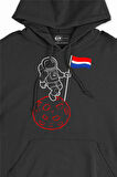 Bayraklı Astronot Kapşonlu Sweatshirt Hoodie