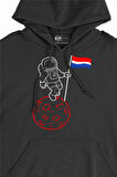 Bayraklı Astronot Kapşonlu Sweatshirt Hoodie