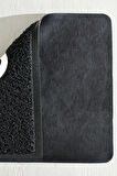 Elekli PVC Kedi Tuvalet Önü Paspası Kıvırcık Kedi Kumu Paspas-Siyah 40x60 CM