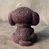 Uretti - Ayşe 7362 - El Yapımı Sevimli Köpek Mum - Mor / 8 x 8 cm