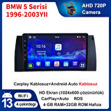 BMW 5 Serisi F10 1996-2003 Yıl 4GB Ram 32GB Hafıza 9 İnç Android 14 Cihaz Kablosuz Carplay Kablosuz Android Auto Multimedya Navigasyon Double Teyp Araç Monitor Ekran