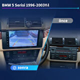 BMW 5 Serisi F10 1996-2003 Yıl 4GB Ram 32GB Hafıza 9 İnç Android 14 Cihaz Kablosuz Carplay Kablosuz Android Auto Multimedya Navigasyon Double Teyp Araç Monitor Ekran
