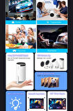 Taşınabilir Android Projeksiyon En Güncel Versiyon Wifi Destekli Akıllı Sinema Projektör Ultra Hd