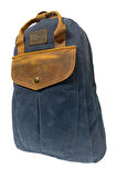 Vintage Deri Kanvas Su Geçirmez Disayn Unisex Gezi Okul Kamp Seyahat Sırt Çantası 28x39cm