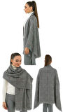 1 Adet Kadın Büyük Bedene Uygun Yumuşak Dokulu Kışlık Desenli Atkı Omuz Şalı