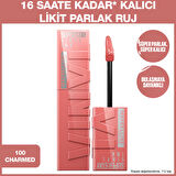 Maybelline New York Super Stay Vinyl Ink Likit Parlak Ruj 100 Charmed