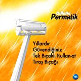 Gillette Permatik 10'lu Tek Bıçaklı Tüm Cilt Tipleri İçin Kullan At Tıraş Bıçağı