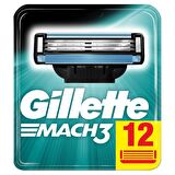 Gillette Mach 3 12'li 3 Bıçaklı Tüm Cilt Tipleri İçin Bıçak Yedeği