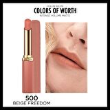 L'Oréal Paris Colors of Worth Color Riche Intense Volume Matte Ruj - 500 Beige Freedom