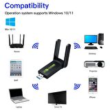 Schulzz 1800 Mbps Wifi6 USB3.0 DualBand Wifi Adaptörü FreeDriver 2.4G/5GHz 