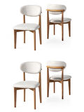 Norte Ahşap Salon Mutfak Sandalyesi 4 Lü Set 