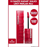 Maybelline New York Super Stay Vinyl Ink Uzun Süre Kalıcı Likit Parlak Ruj 50 Wicked