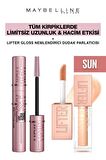 Maybelline Sky High Dev Limitsiz Kirpikler-Işıltılı Dolgun Dudaklar Makya Seti 020 Sun