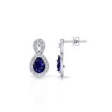 1,10 Karat Pırlantalı Safir Küpe