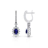 1,06 Karat Pırlantalı Safir Küpe