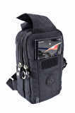 M 229 Mega Bag Krinkıl Kumaş Unisex Küçük Omuz, Göğüs Askılı Çanta, Telefonluk