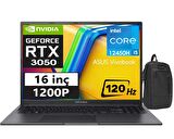 Asus Vivobook 16X 12.Nesil Core i5 12450H 16GB 512gb SSD RTX3050 16 inç 120Hz" Windows11Home WUXGA Dizüstü Bilgisayar K3605ZC-N1012W14+WeblegelsinÇanta