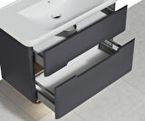 VitrA Sento 60838 Lavabo Dolabı, Çift Çekmeceli, 100 cm, Mat Antrasit