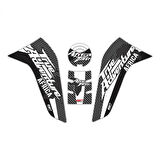 Gp Kompozit Tank Pad Seti Siyah Beyaz Karbon Desenli Honda Afrıca Twın Crf1100l 2020-2021